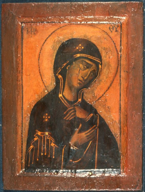 Hagiography Byzantine Hand Painted Icon Sorrowful Mother painted 20x26cm <b>Special Order Request </b>